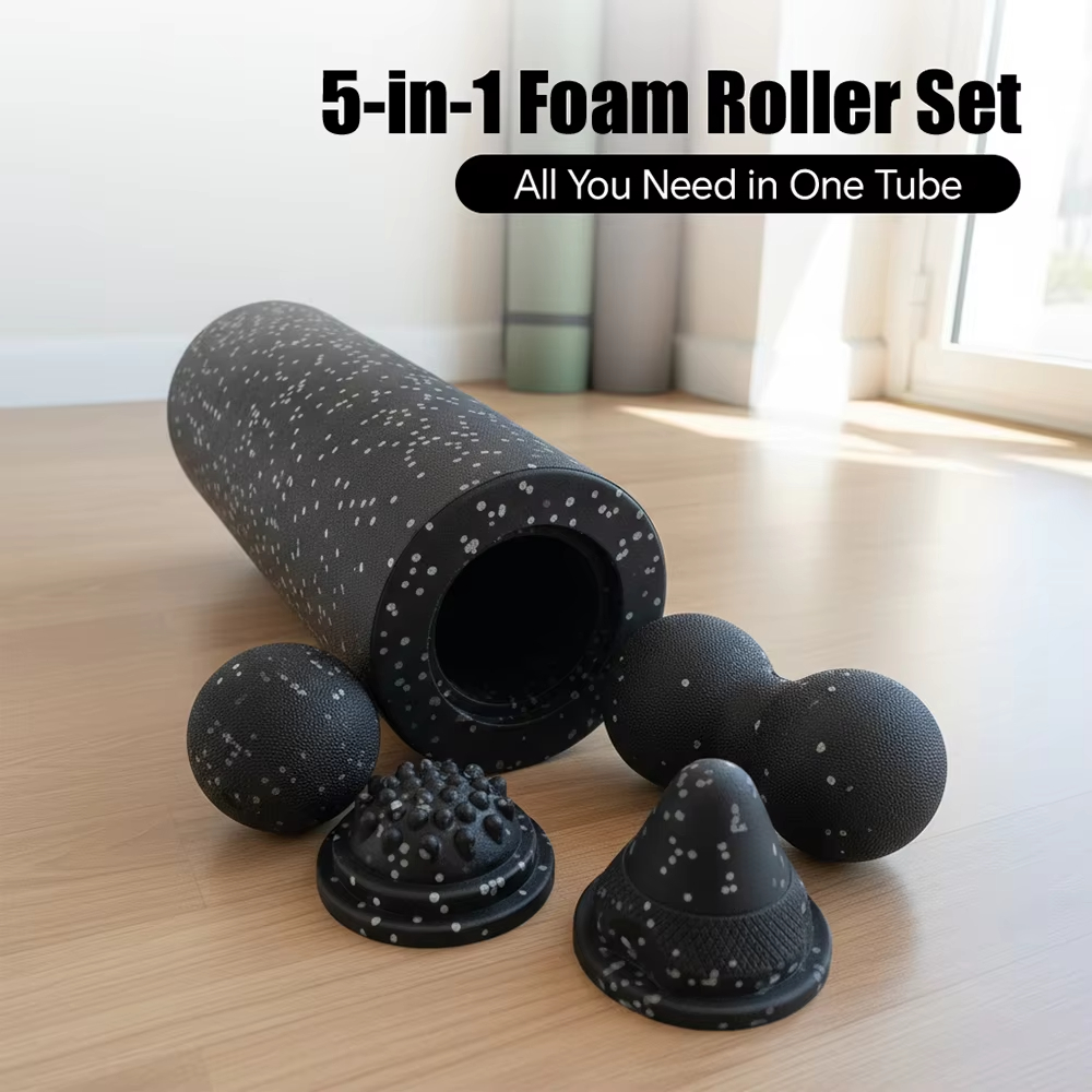 Vibrating Foam Roller - 5-in-1 Fascia Roller Set Muscle Recovery